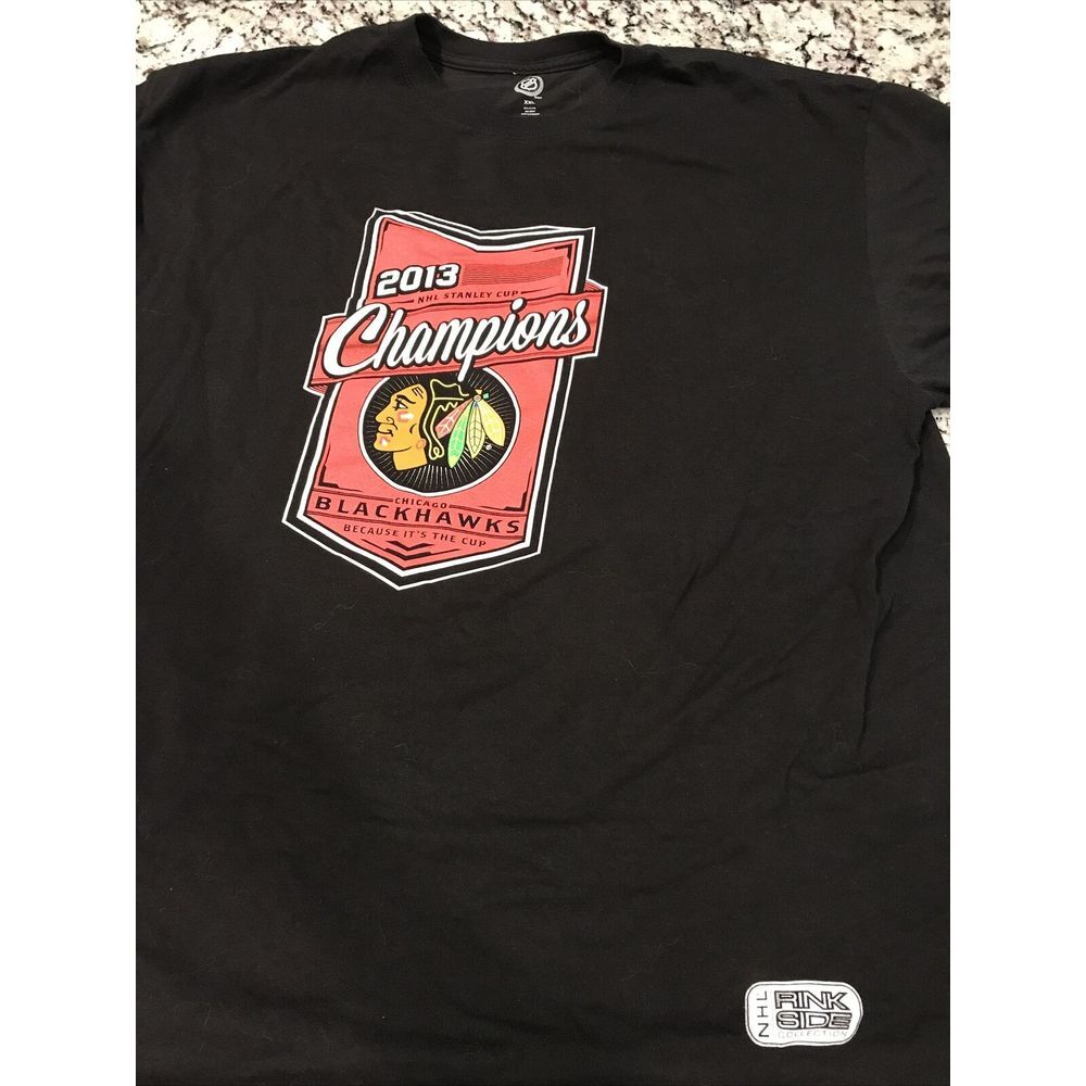 Chicago Blackhawks‎ 2013 Stanley Cup Champions Majestic Hockey T-Shirt Mens 2XL